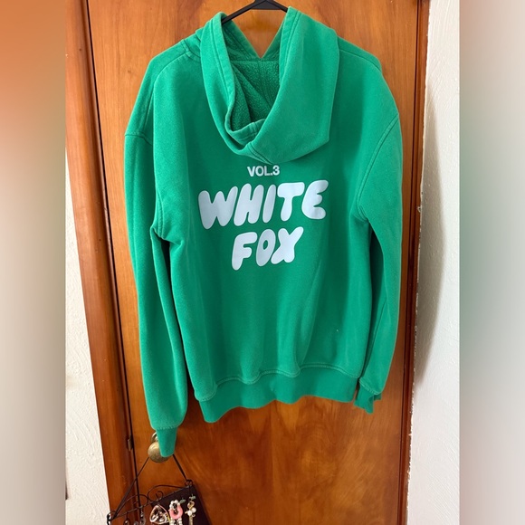 Green Women’s White Fox Hoodie - Picture 2 of 3